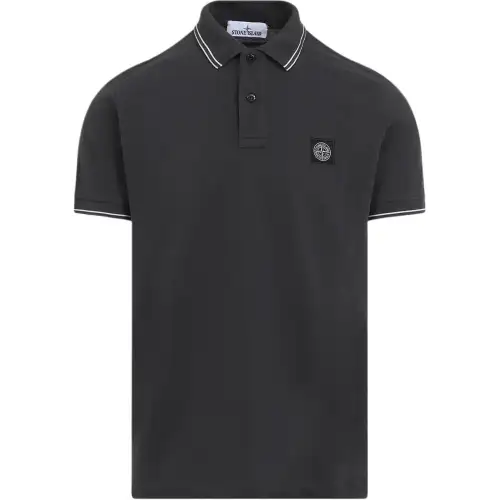 STONE ISLAND Logo Patch Short Sleeved Polo Shirt