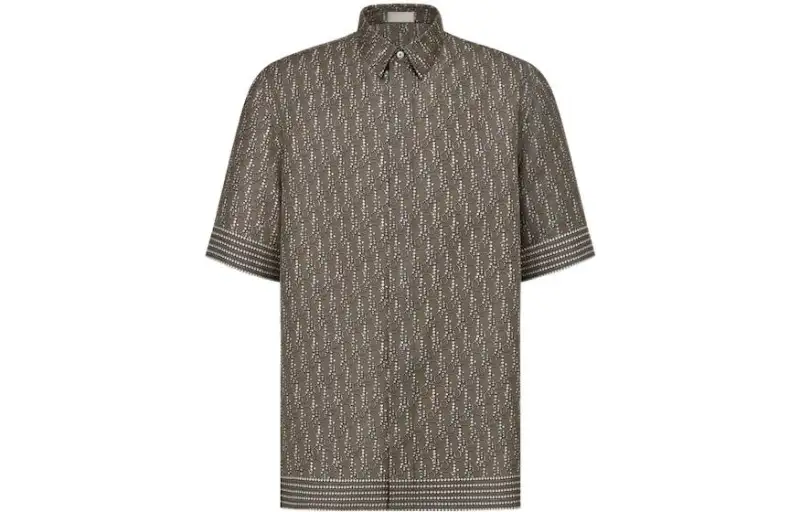 DIOR Shirts Men's Brown Lapel Moderate