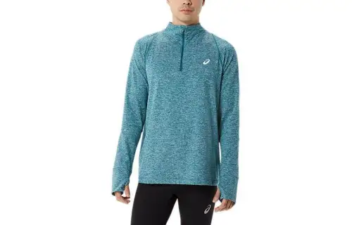 ASICS Thermopolis Quarter Zip Sweatshirts Men's Blue Stand Collar Moderate Regular