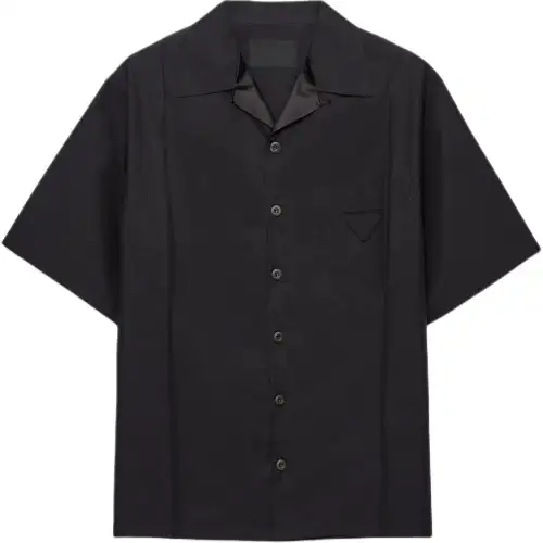 PRADA Shirts Men's Black Lapel Moderate Other