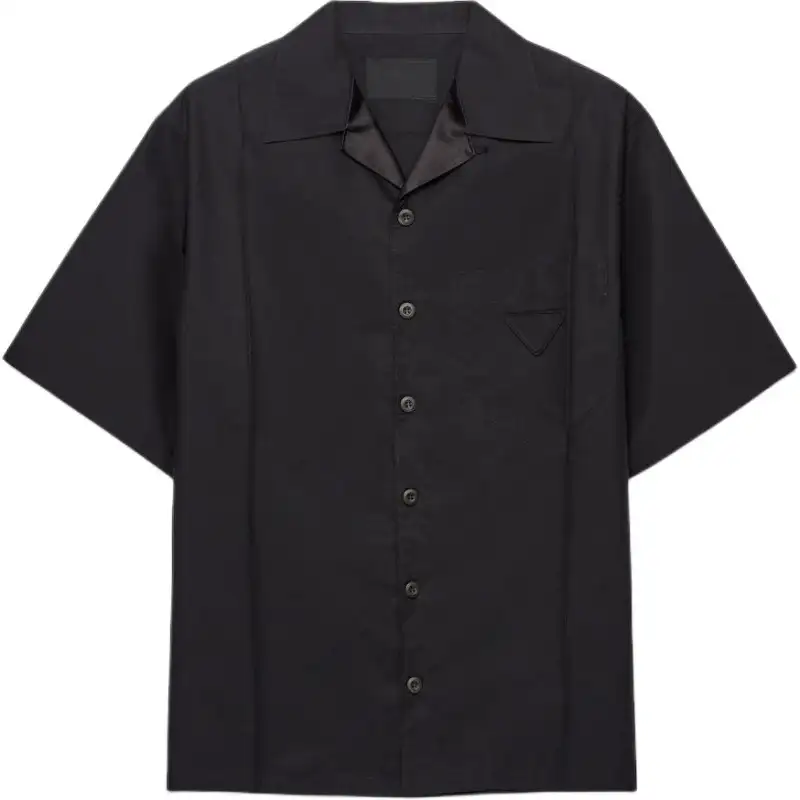 PRADA Shirts Men's Black Lapel Moderate Other