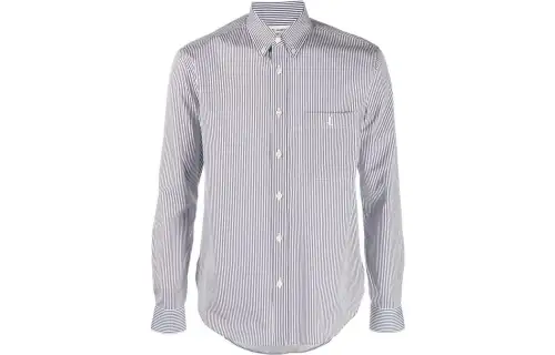SAINT LAURENT Monogram Striped Shirt