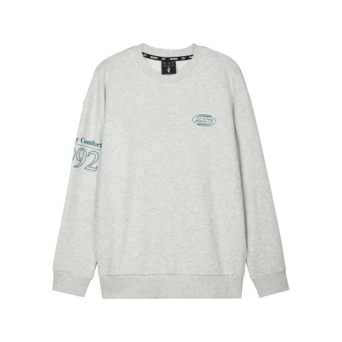 Skechers Fleece Lined Retro Sports Loose Fit Crew Neck Sweatshirt Unisex Gray
