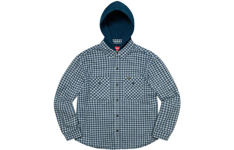 Рубашка Supreme FW22 Week 10 Houndstooth Flannel Hooded Shirt (разноцветная)