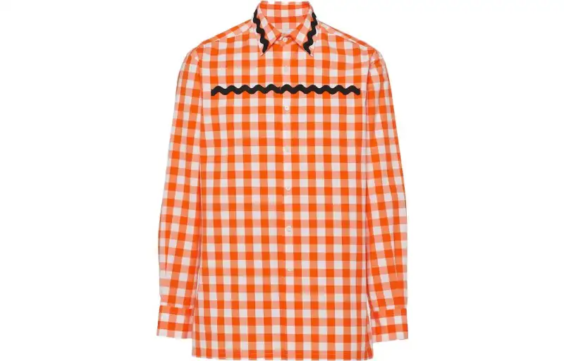 Prada gingham-check cotton shirt