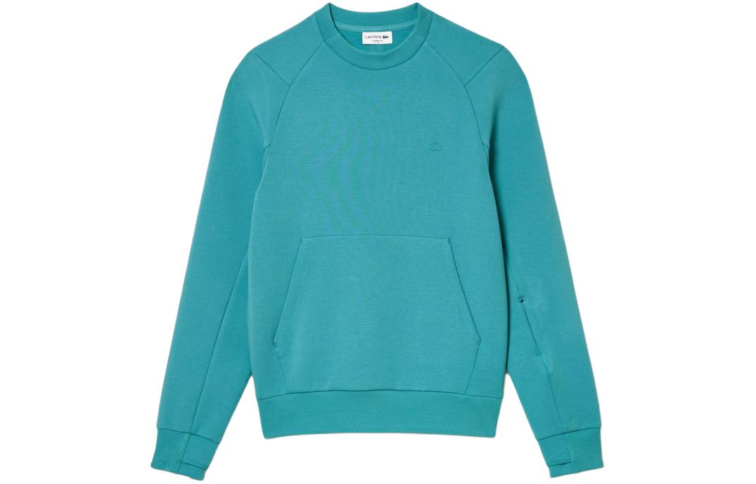 Мужское худи LACOSTE с карманом-кенгуру (синее)