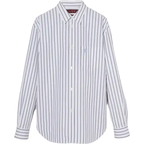 GUCCI Motif embroidered Striped Shirt