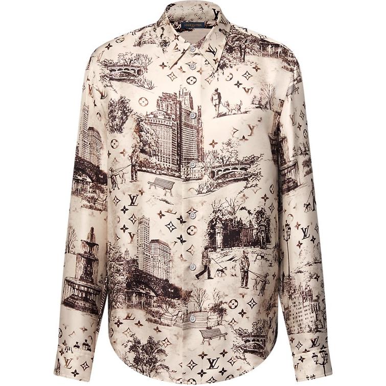 LOUIS VUITTON Long-Sleeved Silk Shirt