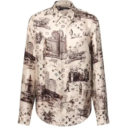 LOUIS VUITTON Long-Sleeved Silk Shirt