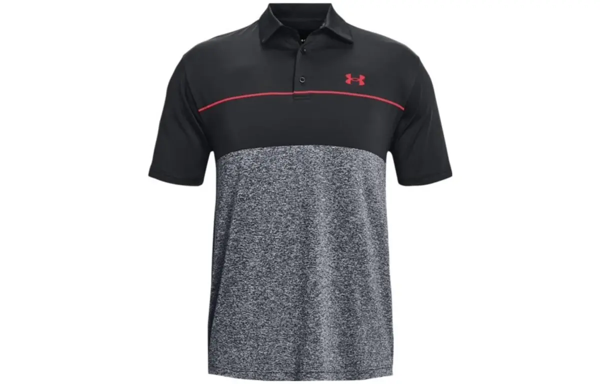 Under Armour Polo Shirts Men's Black Polo Collar Moderate Straight Fit