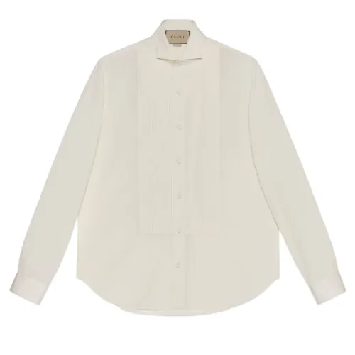 GUCCI Shirts Men's White Stand Collar Moderate Other
