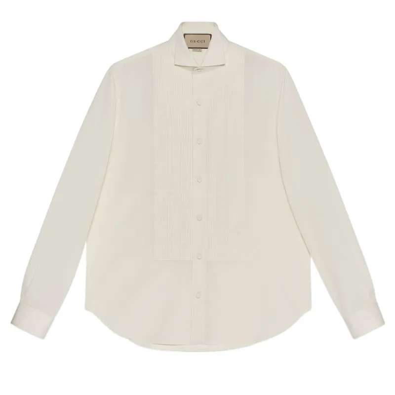 GUCCI Shirts Men's White Stand Collar Moderate Other
