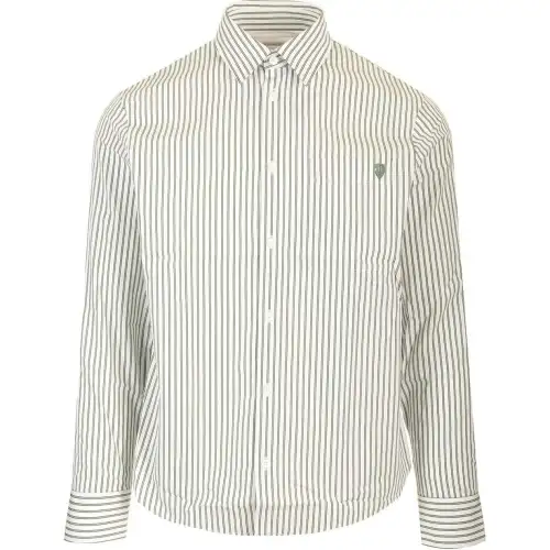 Burberry Logo Embroidered Striped Shirt