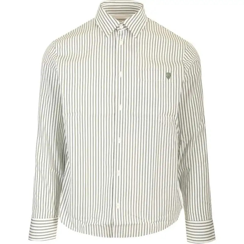 Burberry Logo Embroidered Striped Shirt