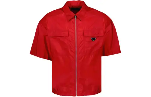 PRADA Shirts Men's Red Lapel Moderate Other