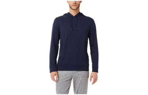 ASICS Sweatshirts Men's Blue Hooded Moderate Regular