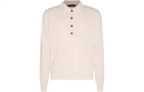 Loro Piana Polo Shirts Men's Ecru Polo Collar Moderate Other