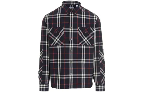 Burberry Shirts Men's Navy Lapel Moderate Other