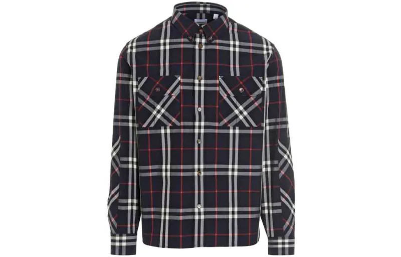Burberry Shirts Men's Navy Lapel Moderate Other