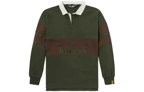 Timberland Polo Shirts Unisex Luggage Bag Green Polo Collar Moderate Straight Fit