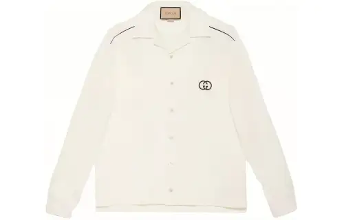 GUCCI Shirts Men's White Cuban Collar Moderate Other