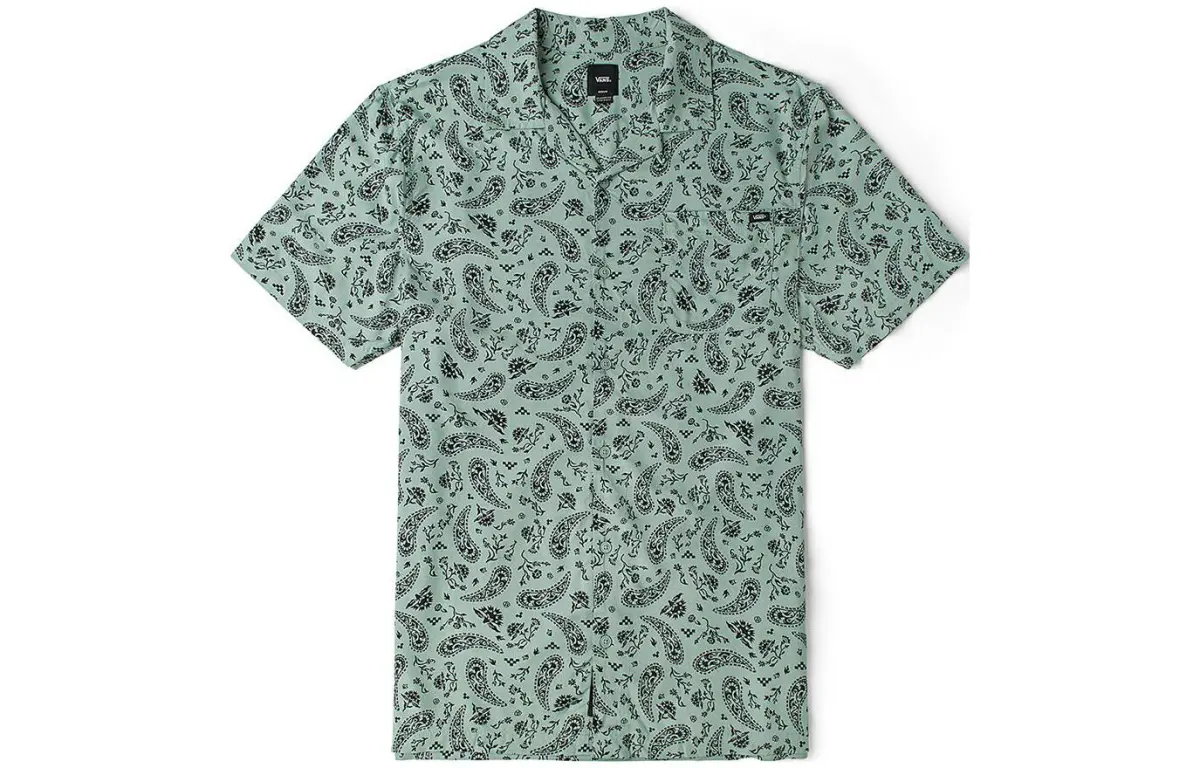 Vans Shirts Men's Green Lapel Moderate Shirt
