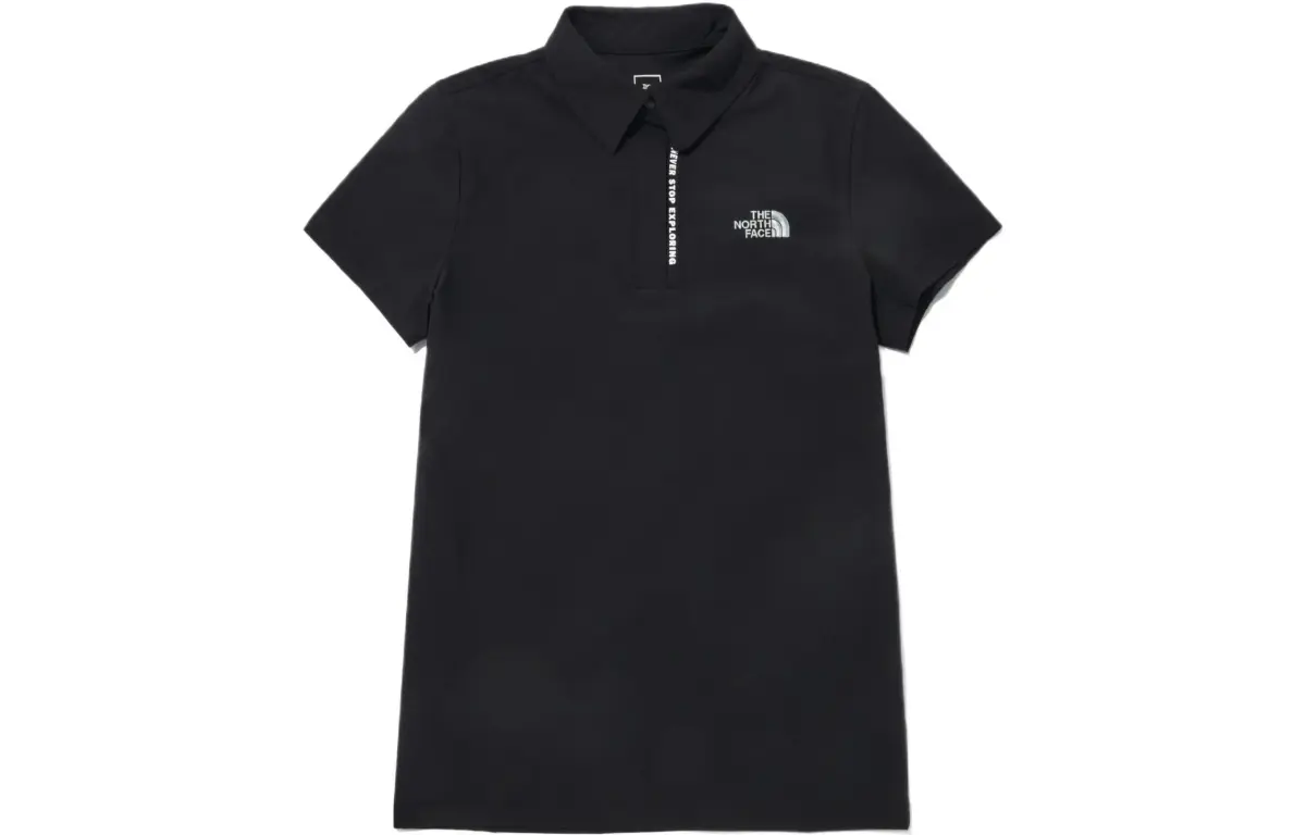 THE NORTH FACE Polo Shirts Men's Black Polo Collar Moderate Straight Fit