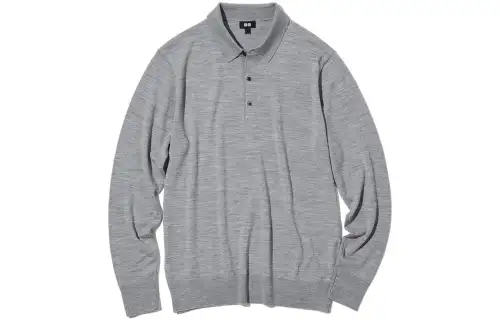 UNIQLO Polo Shirts Men's Gray Moderate Straight Fit