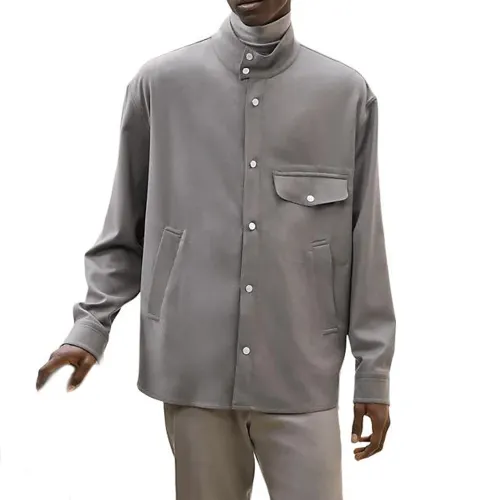 HERMES Shirts Men's Gray Moderate