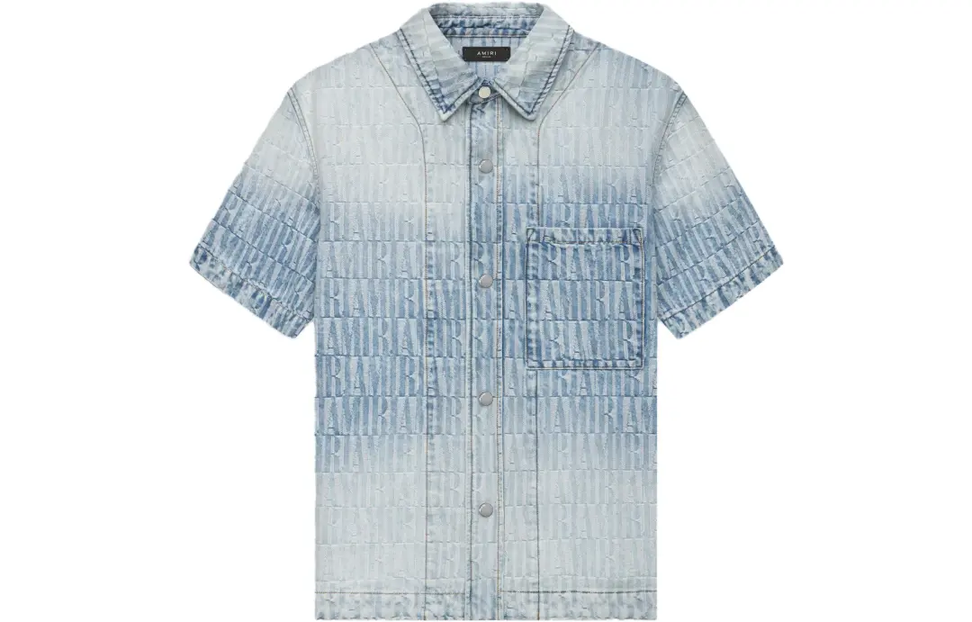 AMIRI Allover Logo Denim Shirt