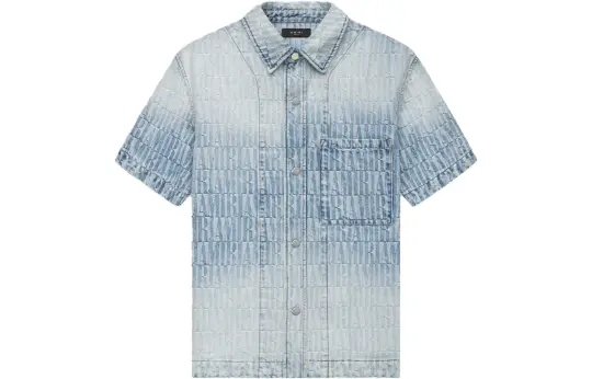 AMIRI Allover Logo Denim Shirt