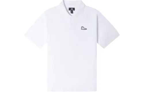 Converse Polo Shirts Men's White Lapel Moderate Straight Fit