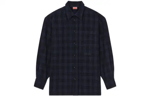KENZO Shirts Men's Dark Blue Lapel Moderate Other