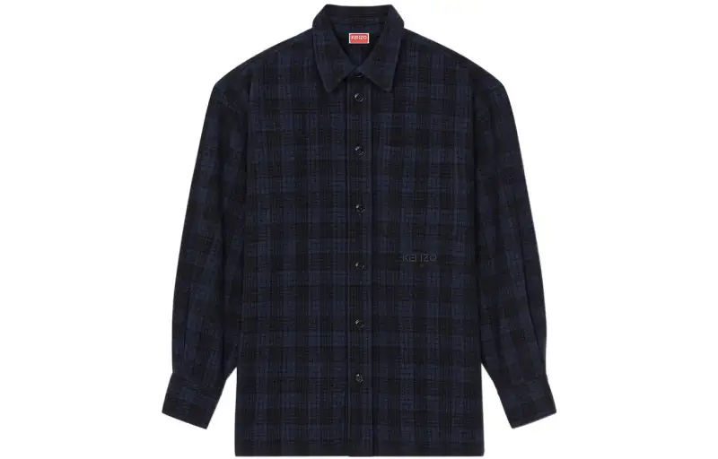 KENZO Shirts Men's Dark Blue Lapel Moderate Other