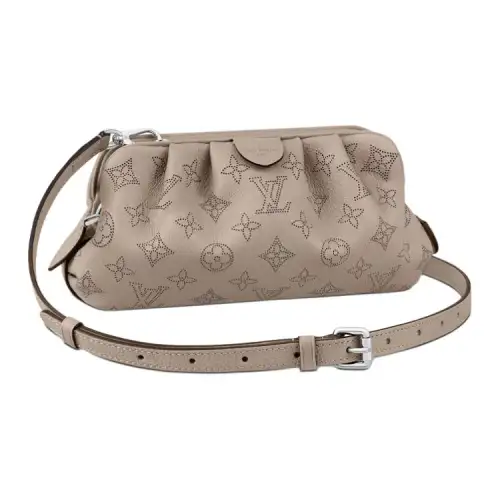 LOUIS VUITTON Scala Pouch Mini Mahina Perforated Galet Gray
