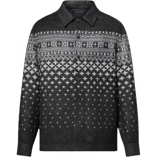LOUIS VUITTON Silk Cashmere And Wool Blend Double Face Jacquard Overshirt