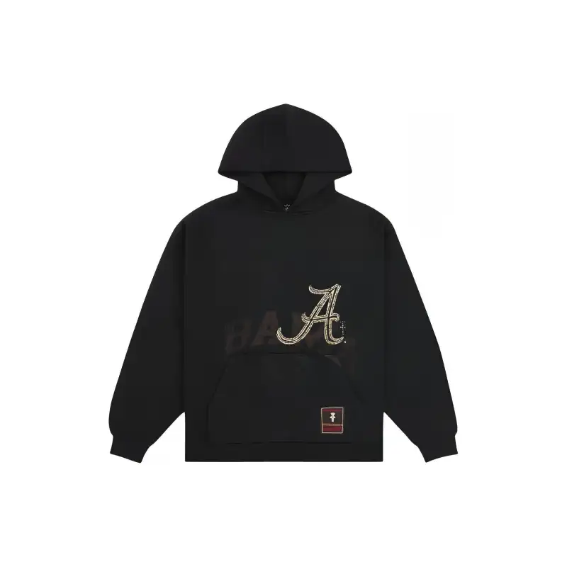 Travis Scott x Mitchell Ness Collaboration SS24 UNIVERSITY Of ALABAMA LOGO Sweatshirt Unisex Black
