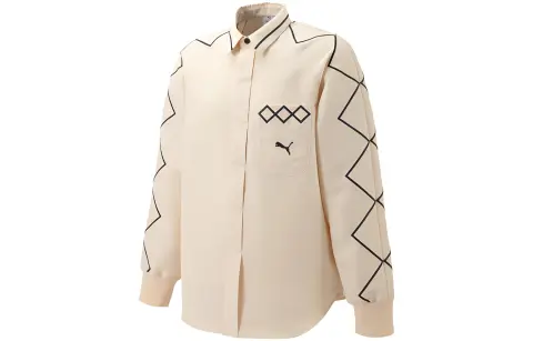 PUMA X Staffonly X Monopoly Shirts Unisex Ecru Lapel Moderate Shirt