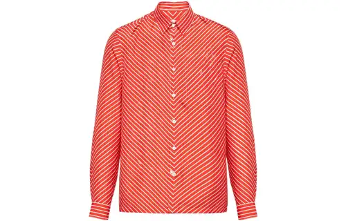 PRADA Shirts Men's Red Lapel Moderate