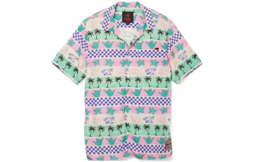 Vans Shirts Unisex Pink Polo Collar Moderate Hawaii