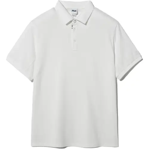 FILA Polo Shirts Unisex White Polo Collar Moderate