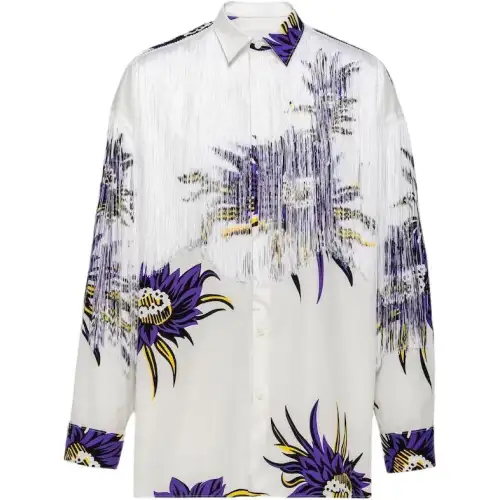 PRADA Shirts Men's White Lapel Moderate Other