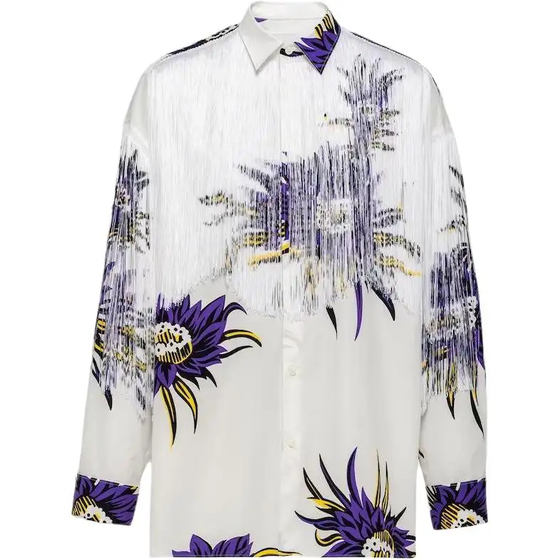 PRADA Shirts Men's White Lapel Moderate Other