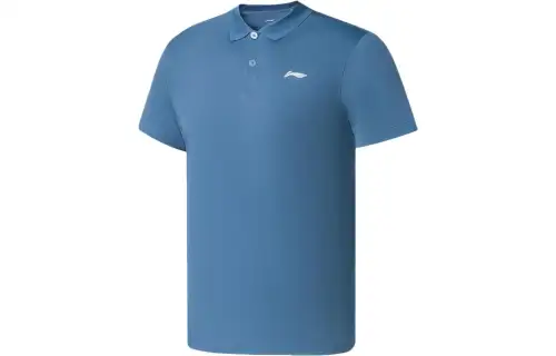 Li Ning Fitness Series Polo Shirt Men's Woad Dyed Blue