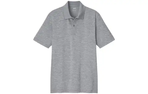 UNIQLO Polo Shirts Men's Gray Polo Collar Moderate Straight Fit