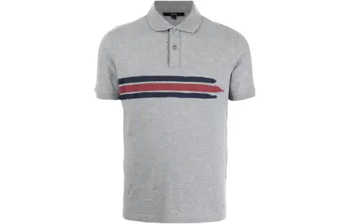 GUCCI Stripe Printed Short Sleeved Polo Shirt