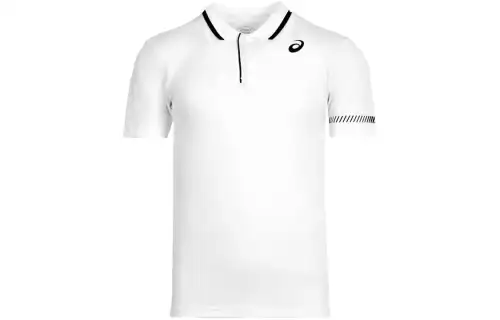 ASICS Polo Shirts Men's White Polo Collar Moderate Straight Fit