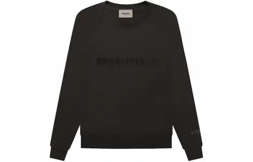 Fear Of God Essentials 3D Silicon Applique Crewneck Weathered Black