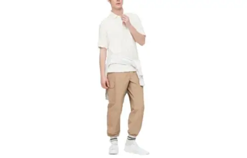 UNIQLO Polo Shirts Men's White Polo Collar Moderate Straight Fit