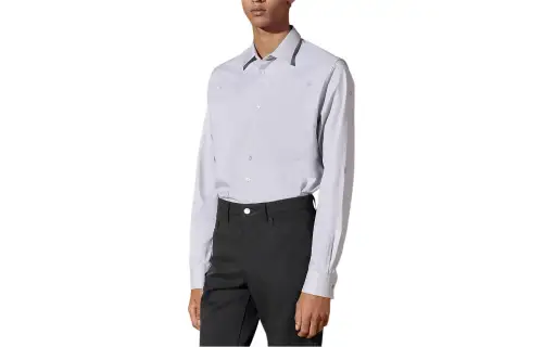 HERMES Shirts Men's Gray Lapel Moderate Shirt